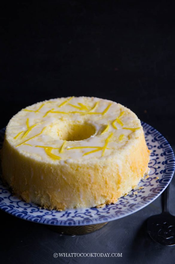 Soft Fluffy Lemon Chiffon Cake (with Quick Lemon Glaze)