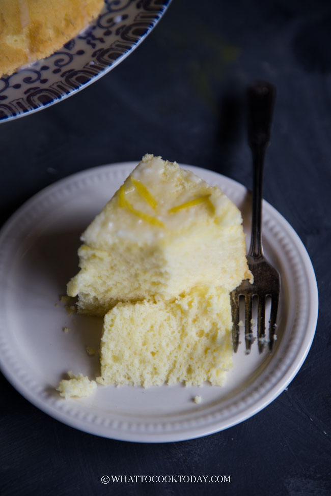 Soft Fluffy Lemon Chiffon Cake (with Quick Lemon Glaze)