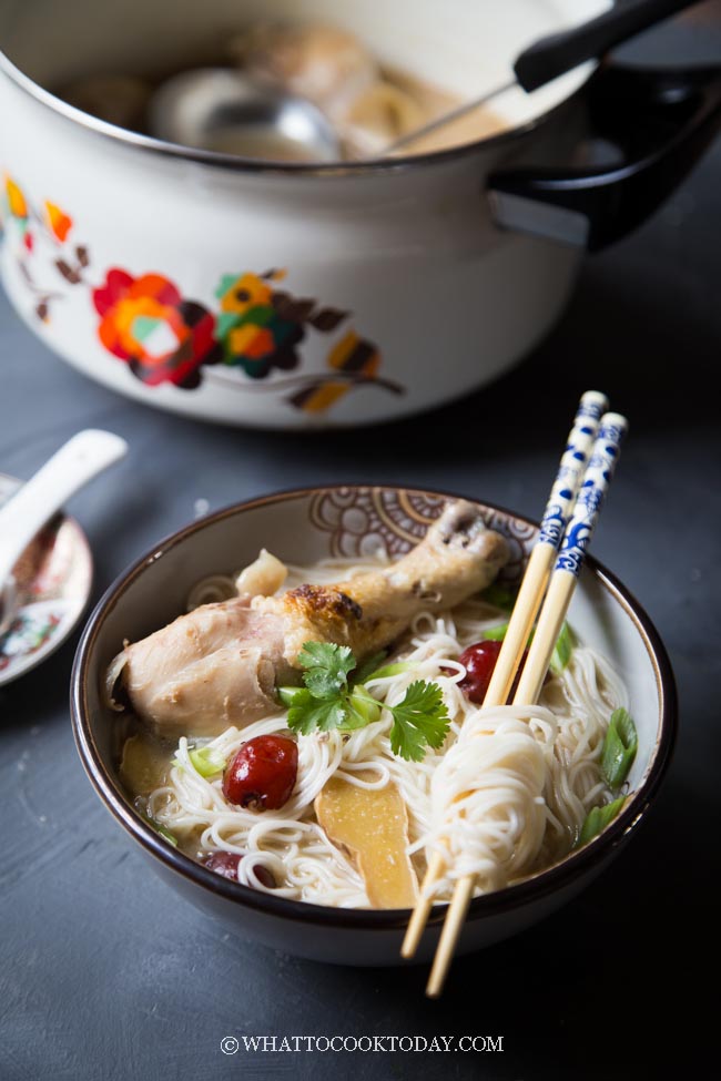 Easy Taiwanese Sesame Wine Chicken Mee Sua