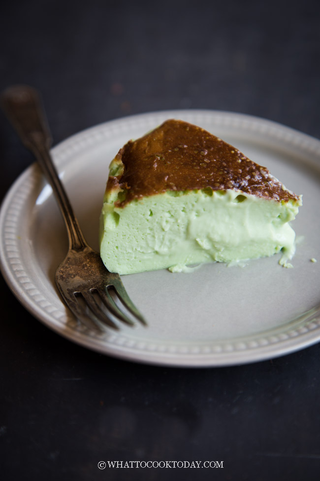 Air Fryer Japanese Pandan Basque Burnt Cheesecake (with Melty Creamy Inside)