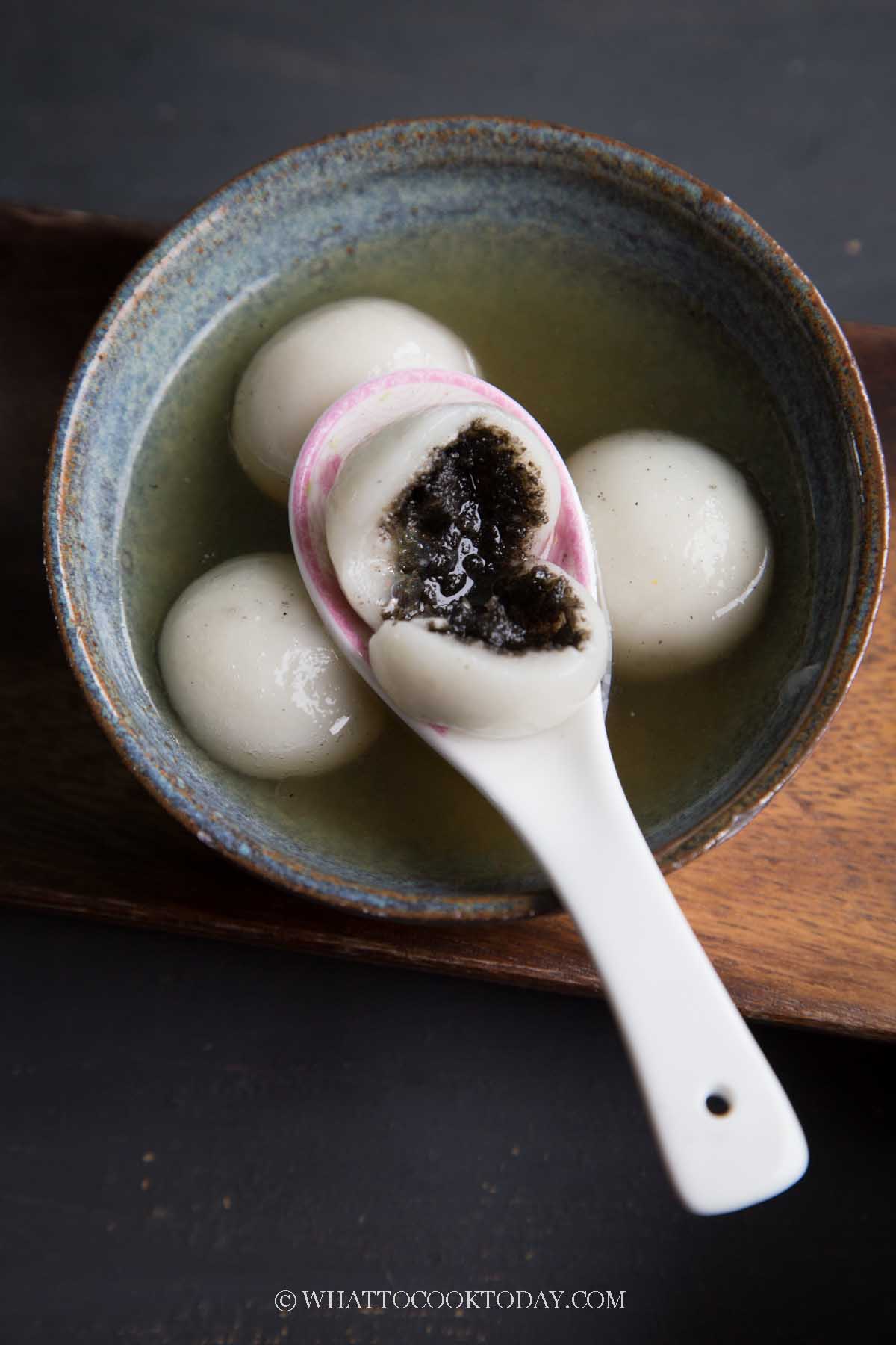 Easy Tang Yuan With Black Sesame Filling Healthier Version