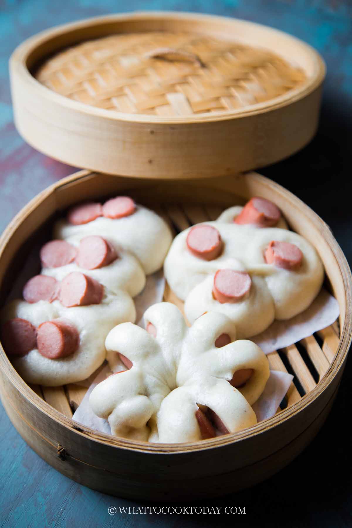 Sausage Steamed Buns / Sausage Bao (with different designs)