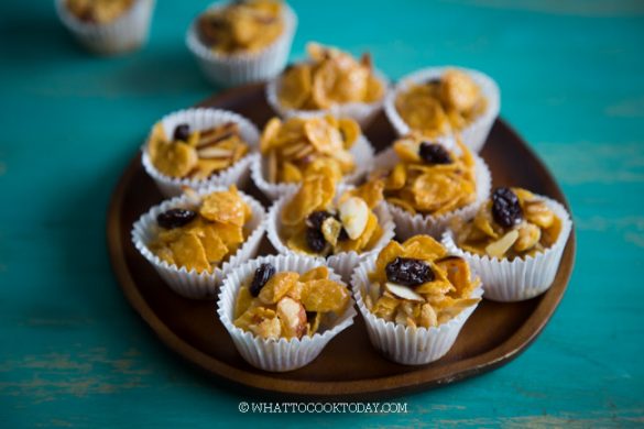 Easy Honey Almond Cornflakes Cups/Clusters - What To Cook Today