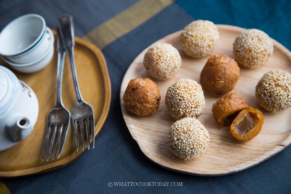 Fried Nian Gao Sweet Potato Balls