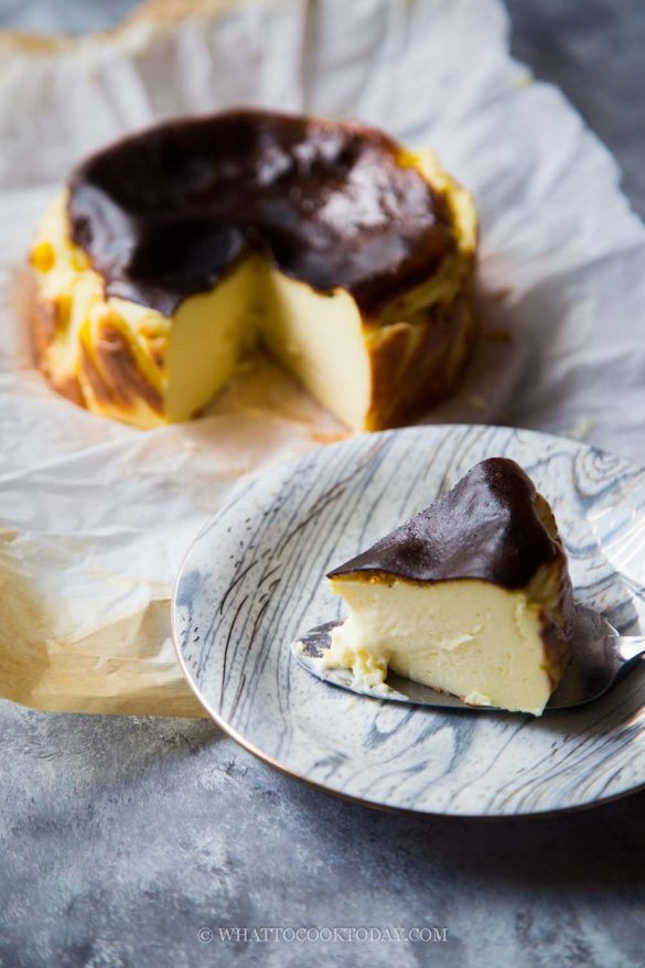 Easy Durian Basque Burnt Cheesecake (Air Fryer or Oven)