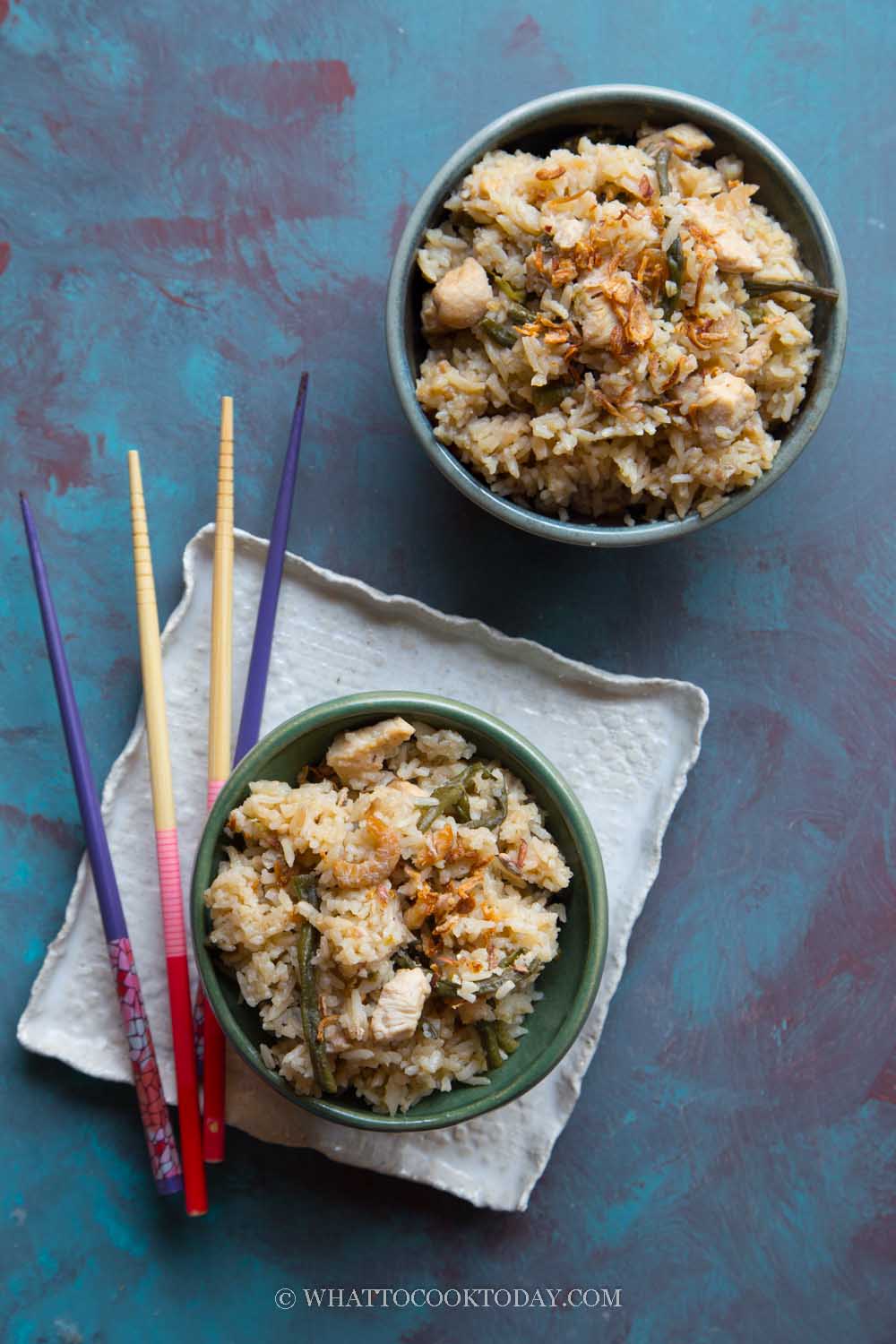 Long Bean Rice / Tau Kok Fan (豆角饭) - Rice Cooker or Instant Pot