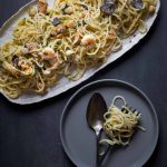 Salted Egg Yolk Seafood Pasta with Black Truffles