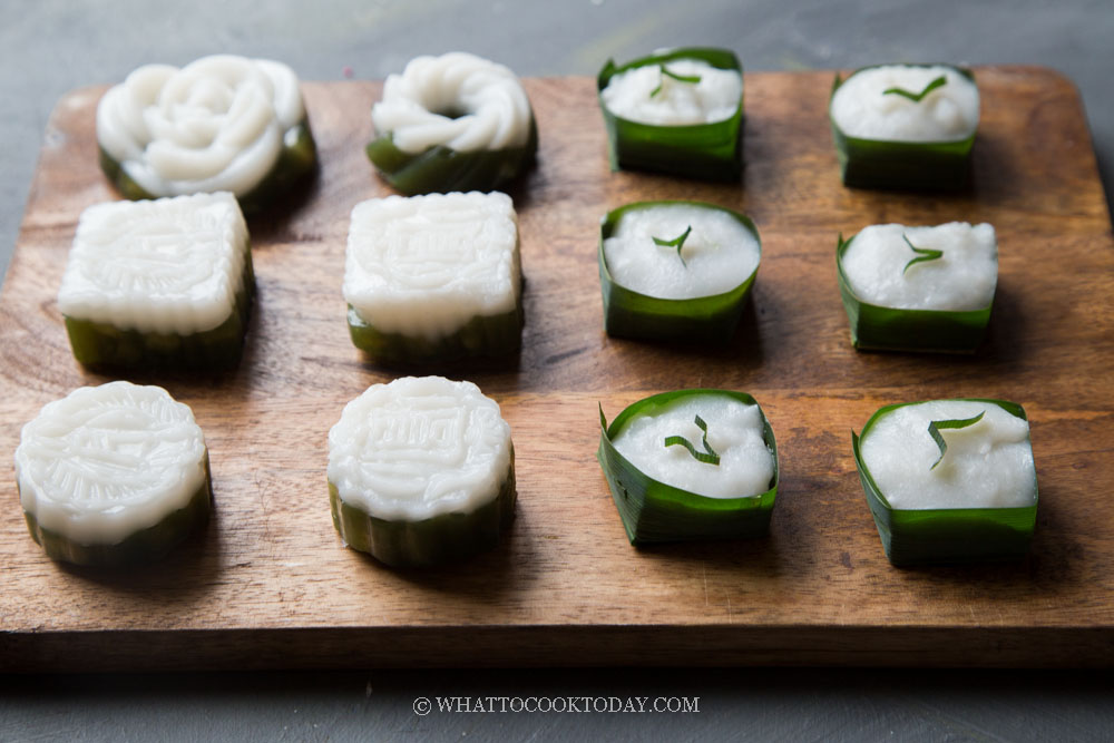 Kuih Tako (Water Chestnut Pandan Coconut Pudding)
