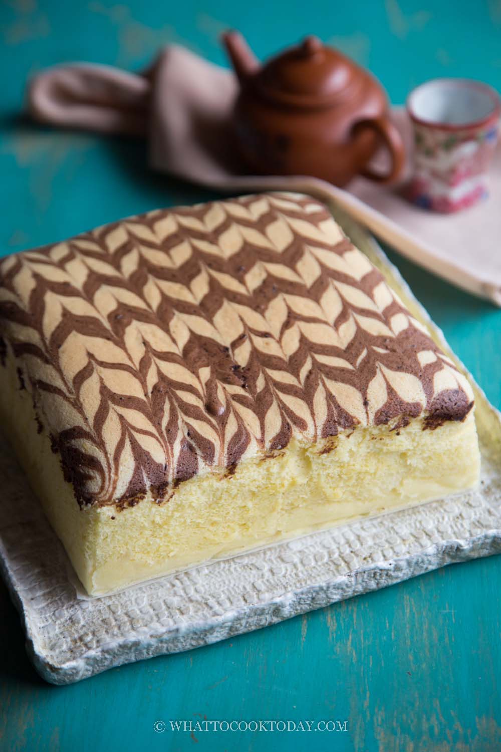 How To Bake Durian Marble Sponge Cake Chiffon Cake