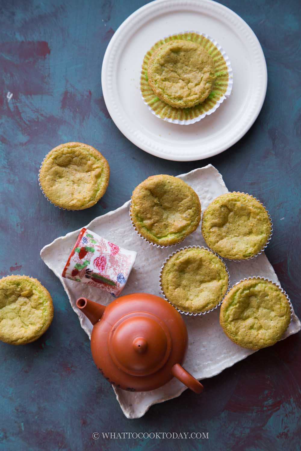 Pandan Mochi Sponge Cupcakes (Gluten-Free, Dairy-Free)