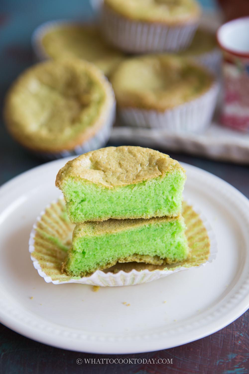 Pandan Mochi Sponge Cupcakes (Gluten-Free, Dairy-Free)