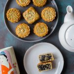 Traditional Black Sesame Walnut Baked Mooncake (No Golden Syrup)