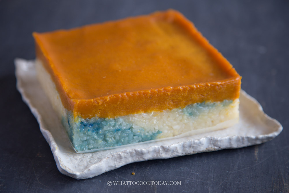 Pumpkin Kuih Serimuka / Kueh Salat (Eggless Recipe)