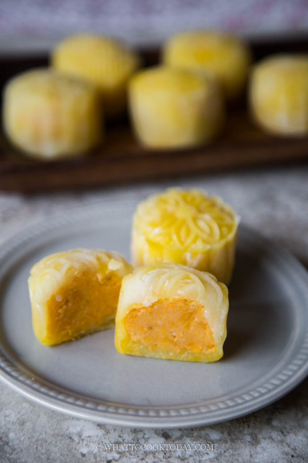 Easy Pumpkin Snow Skin Mooncake