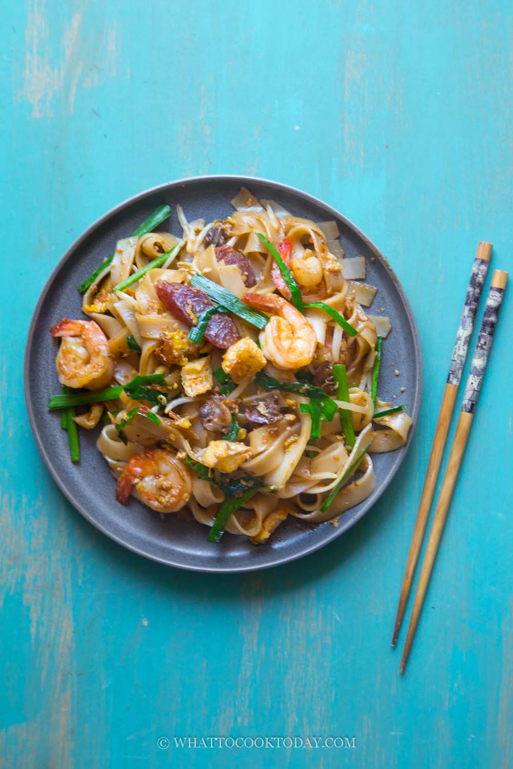 Easy Singapore Char Kway Teow (Healthier version - No Lard)