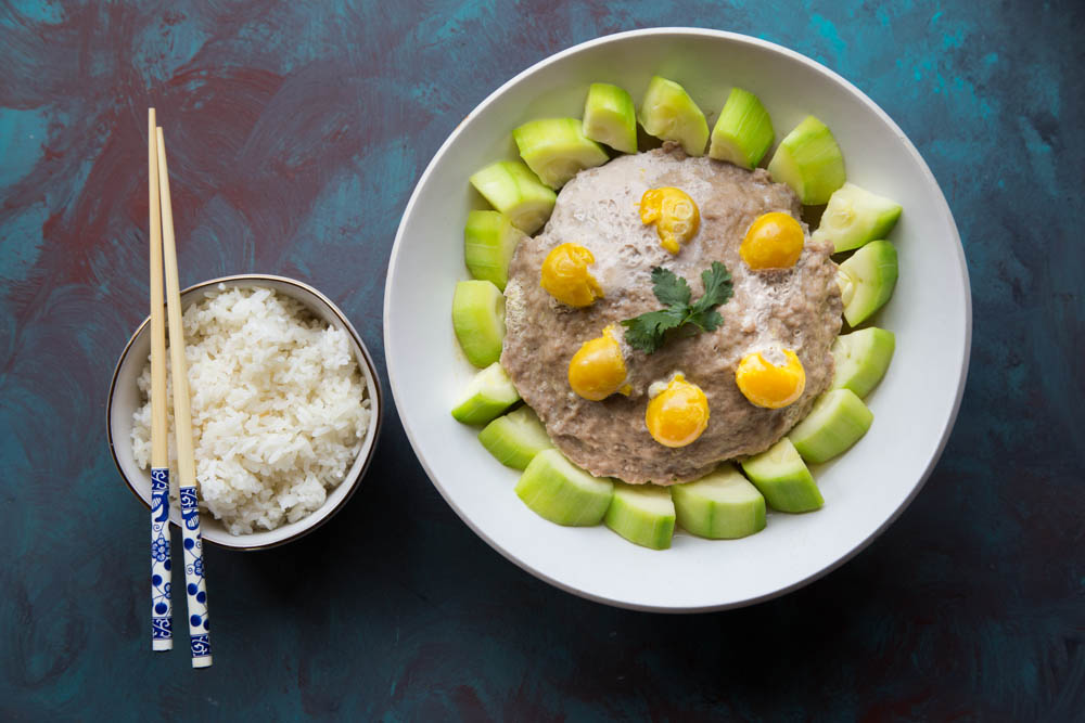 Steamed Minced Pork Patty with Salted Egg Yolks