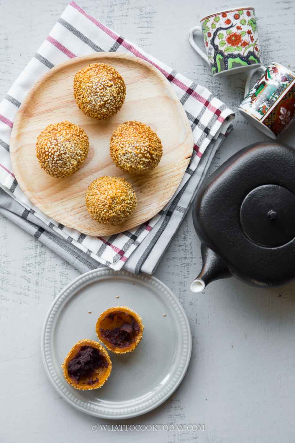 Pumpkin Jian Dui / Sesame Seed Balls (with Red Bean Paste)