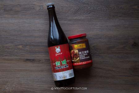 Chinese black vinegar and dou ban jiang