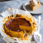 Pumpkin Basque Burnt Cheesecake with Pumpkin Cream