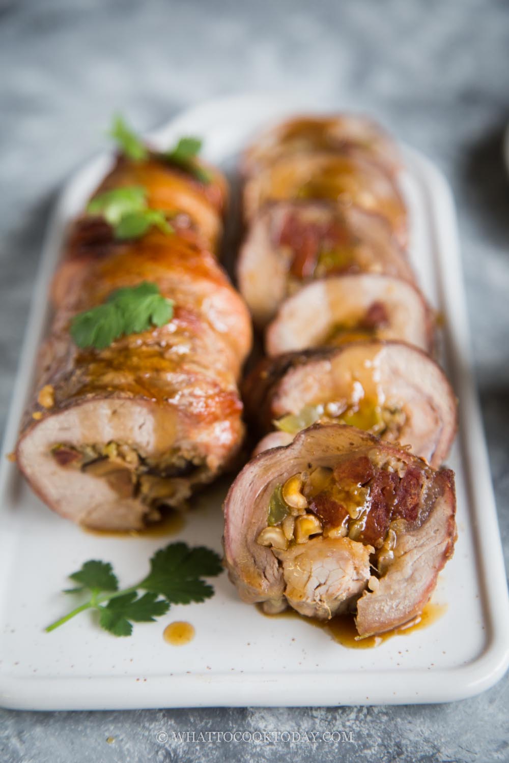 Pork Roulade with Chinese Sausage and Rice Stuffing