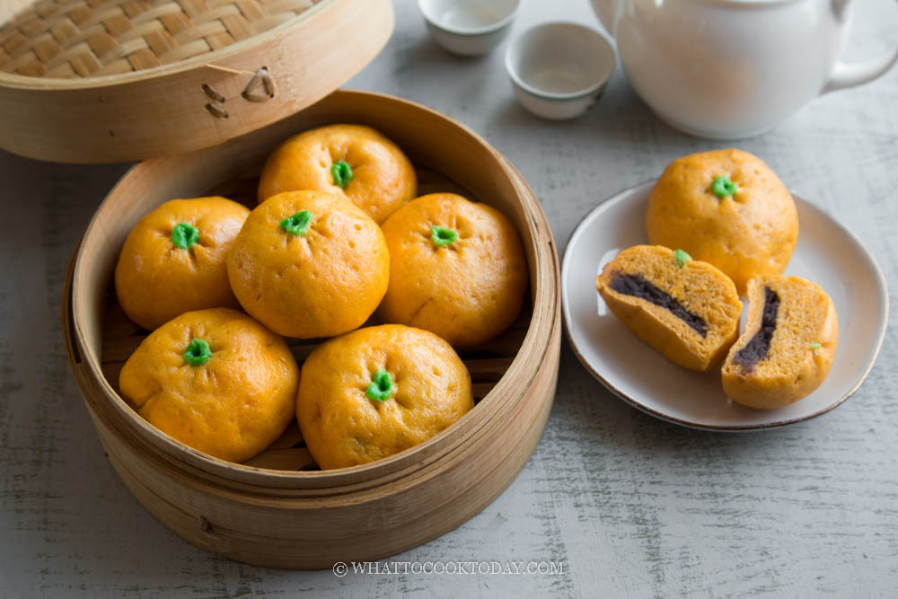 Mandarin Orange Shaped Mantou/Bao (Steamed Buns)