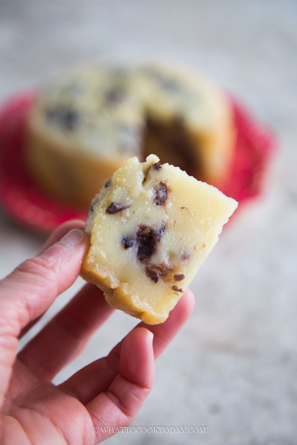 Chinese Baked Red Bean Nian Gao (Red Bean Mochi Cake)