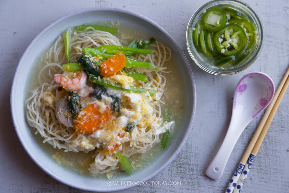 Wat Tan Bee Hoon/Mee Hoon (Cantonese Fried Rice Noodle in Egg Gravy)