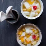 Easy Chinese Almond Jelly /Almond Tofu with Fruit Cocktail
