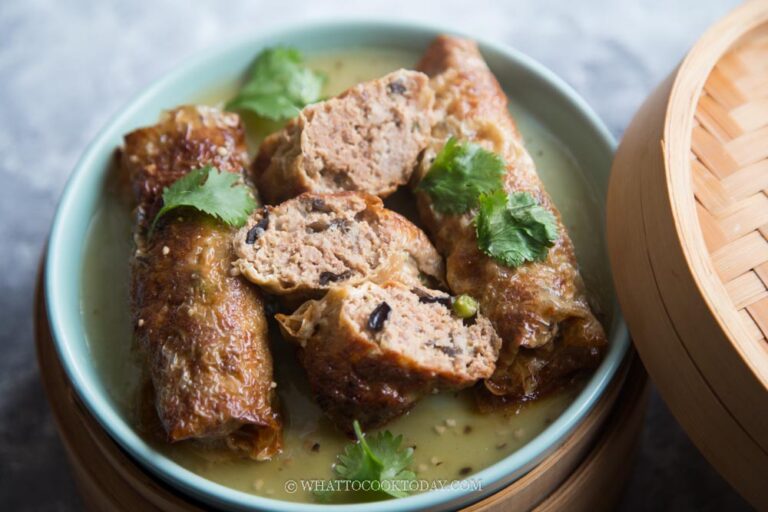 Dim Sum Bean Curd (Tofu Skin) Pork Rolls (腐皮卷)