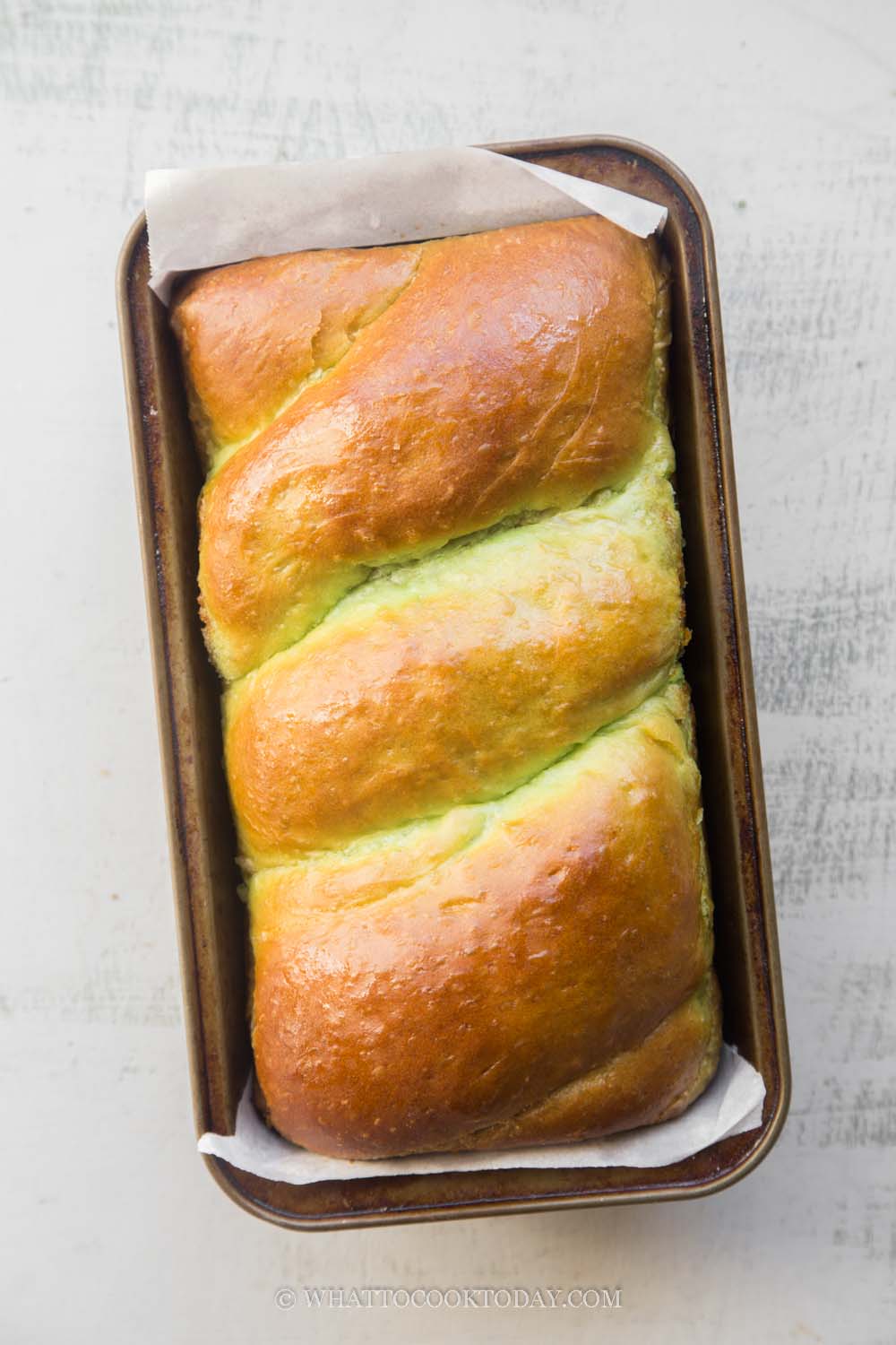 No-Knead Brioche Kaya Bread Loaf