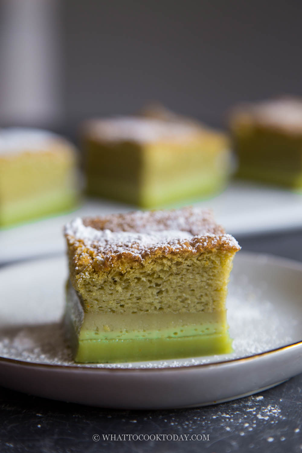 Pandan Magic Three-Layer Custard Cake (Gâteau Magique)