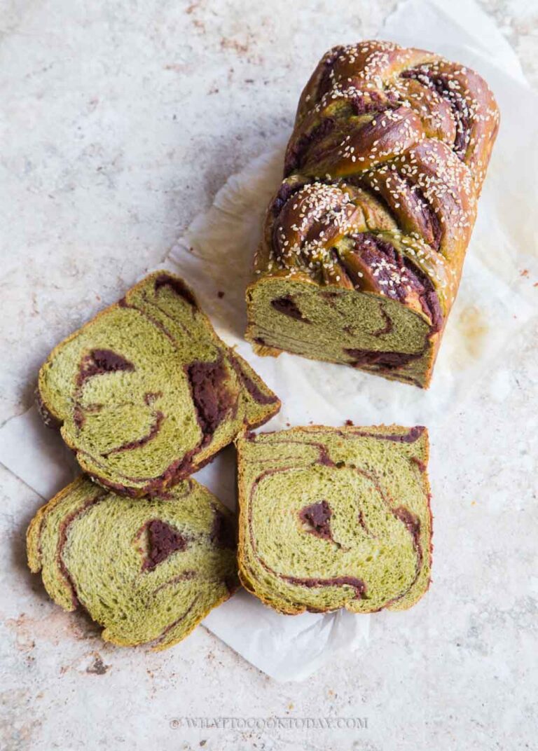 Braided Matcha Red Beans Milk Bread
