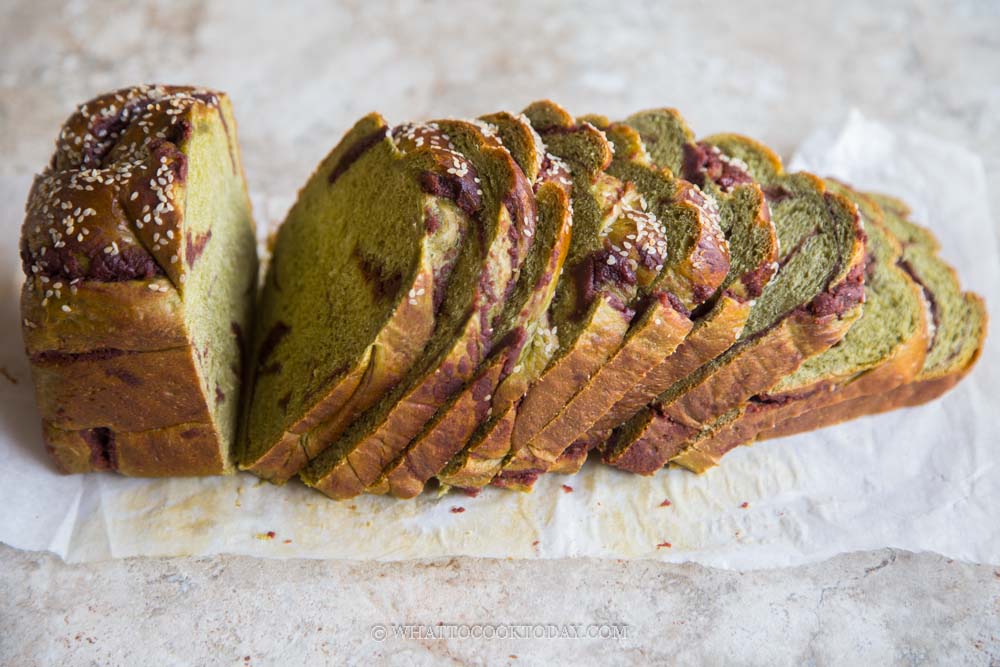 Braided Matcha Red Beans Milk Bread