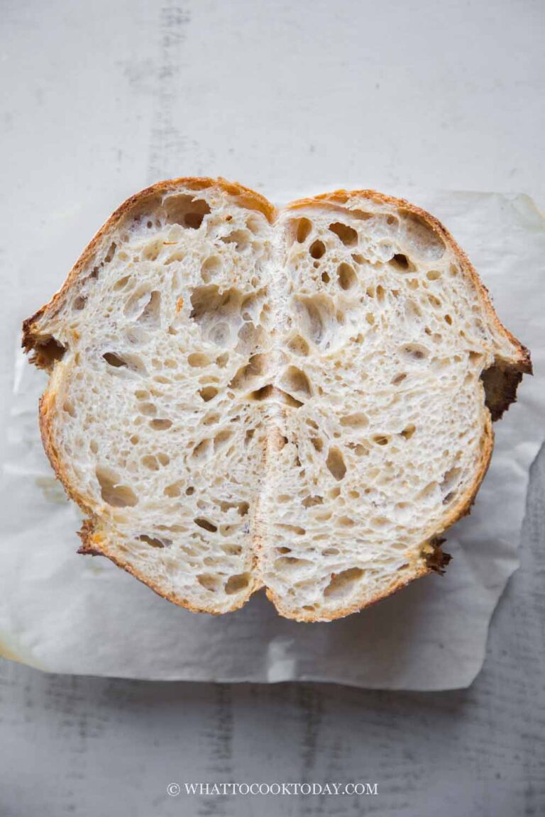 Small No-Knead Sourdough Country Bread/Pain de Campagne