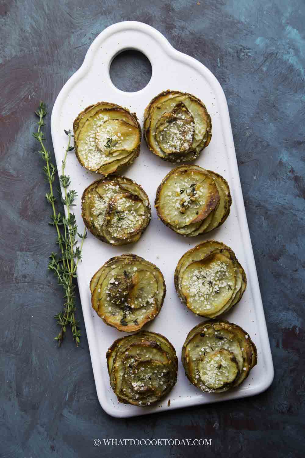 Fork Tender Stacked Muffin Tin Potatoes - The Toasted Pine Nut