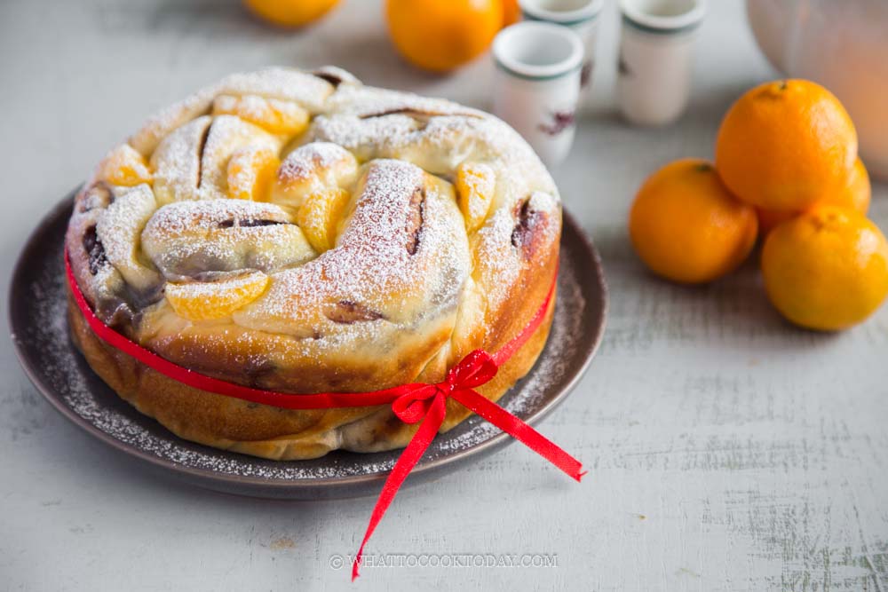 Mandarin Orange Red Bean Paste Bread (with sourdough option)