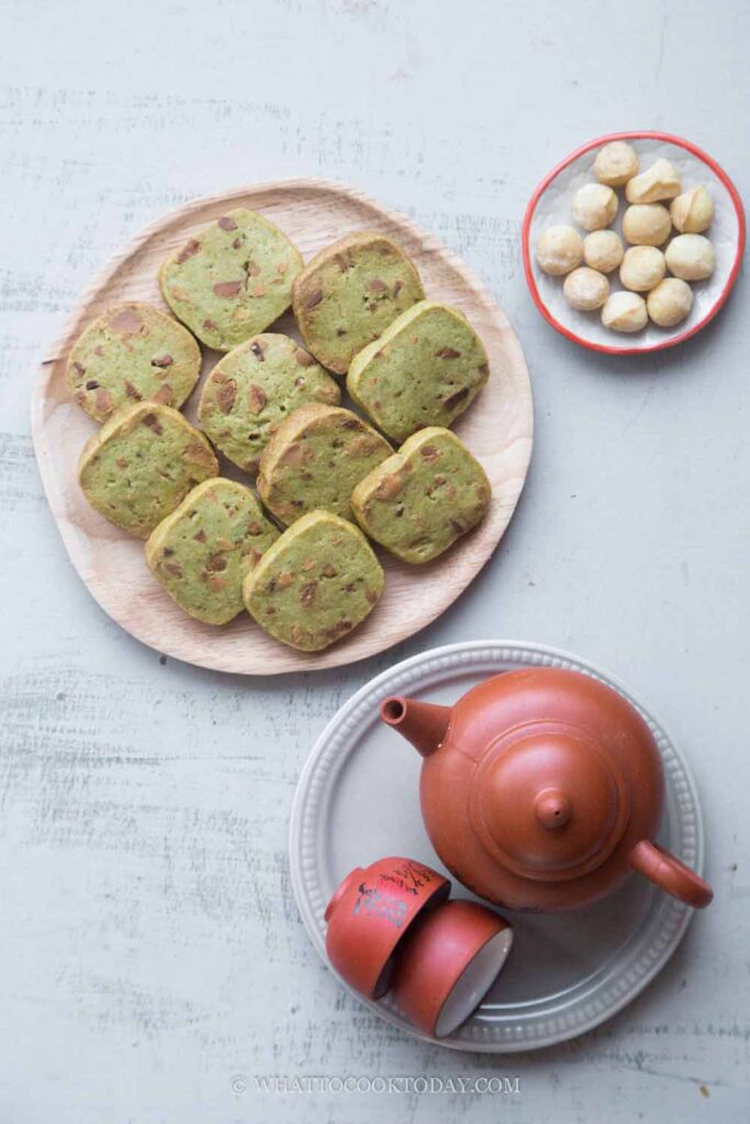 Matcha Macadamia Coconut Cookies