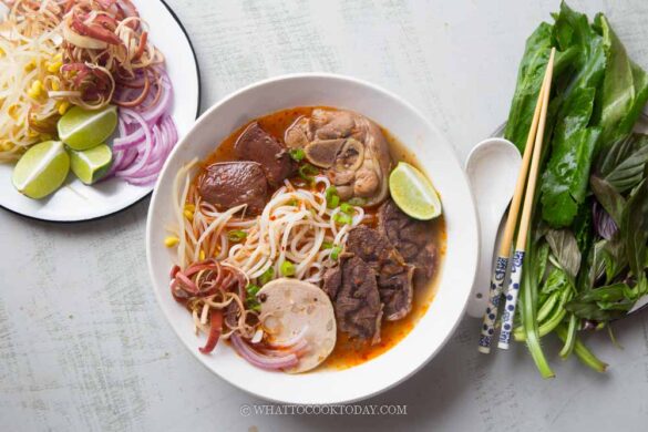 Instant Pot Bun Bo Hue (Hue-Style Beef and Pork Noodle Soup)