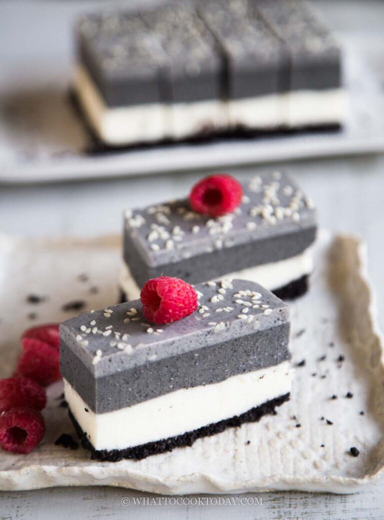 Black Sesame White Chocolate Mousse Cake with agar aga