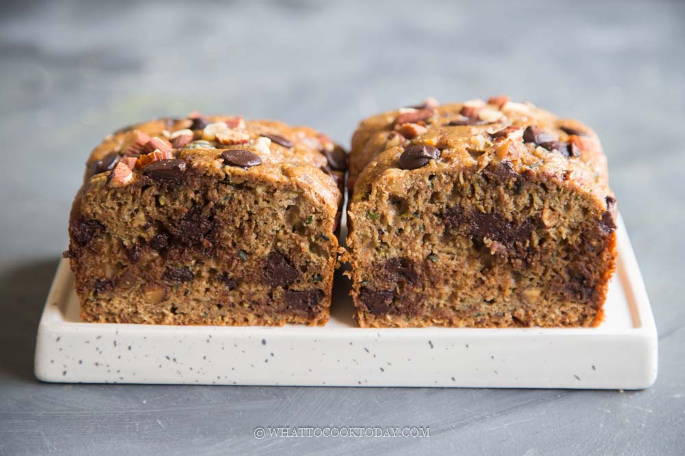 100% Whole Wheat Zucchini Chocolate Chip Bread