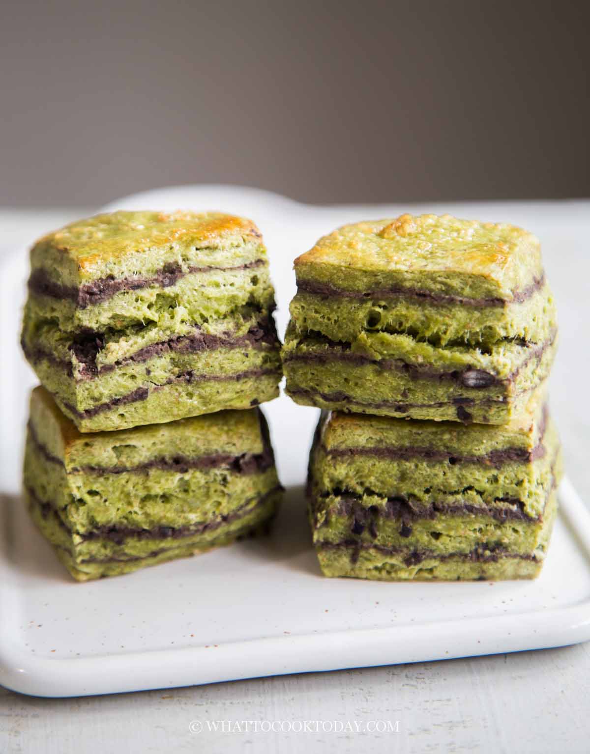 Matcha Red Beans Layered Scones