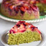 Matcha Plum Upside-down Cake