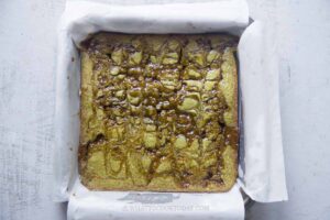 Matcha Caramel Blondies