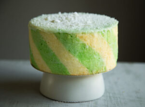 Pandan White Chocolate Mousse Cake