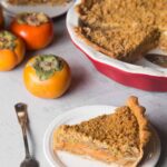 Fuyu Persimmon Apple Pie with Pecan Streusel