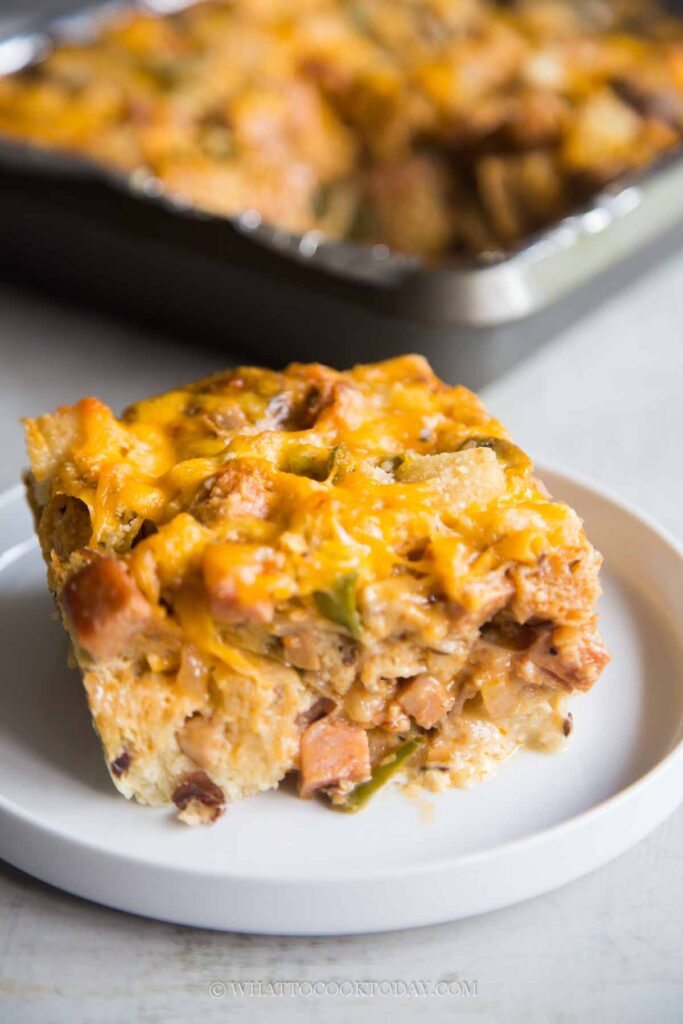 Spicy Ham Mushroom Strata
