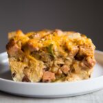 Spicy Ham Mushroom Strata