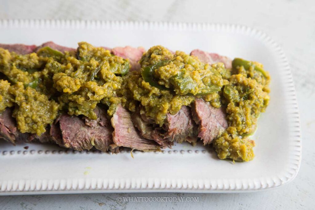 Daging Sapi Cabe Ijo (Braised Beef With Green Sambal)