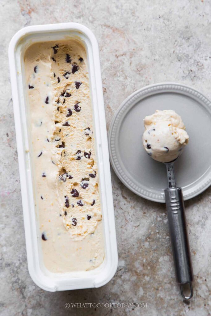 No-Churn Miso Sesame Chocolate Chip Ice Cream