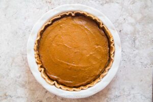 two-layer apple and pumpkin pie